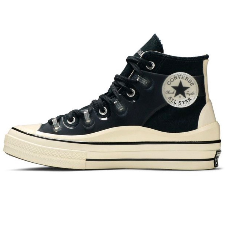 Converse Black High-Top Platform Sneakers with Cream Accents